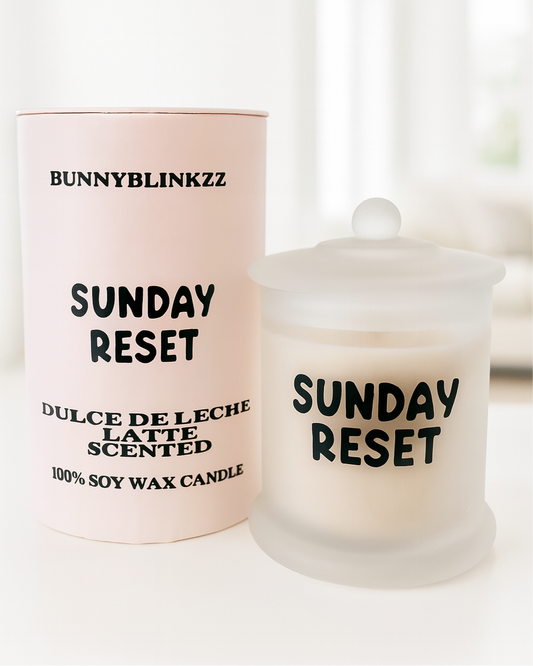 SUNDAY RESET dulche de leche latte candle