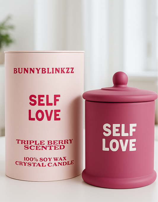 SELF LOVE triple berry deluxe crystal candle