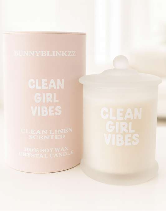 CLEAN GIRL VIBES clean linen deluxe crystal candle